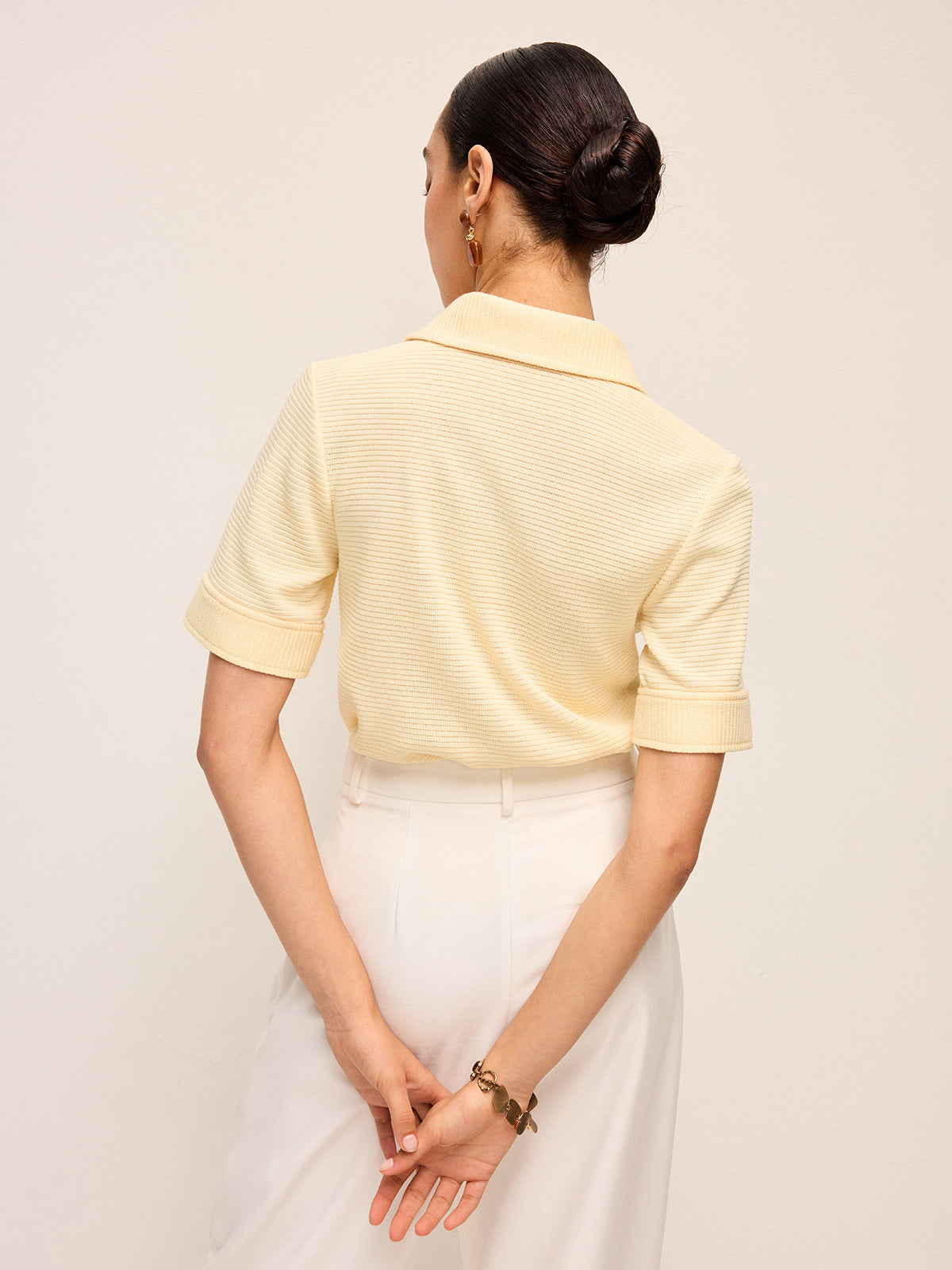 Short Sleeve Knit Polo Shirt