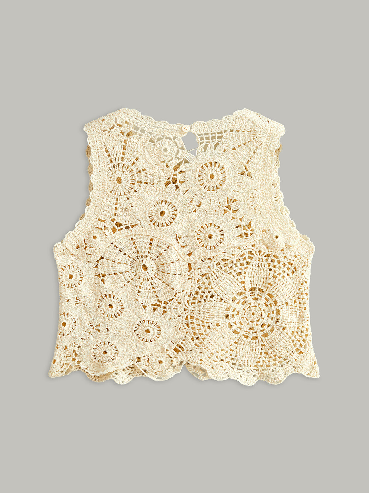 Transparentes, ärmelloses Häkeltop 