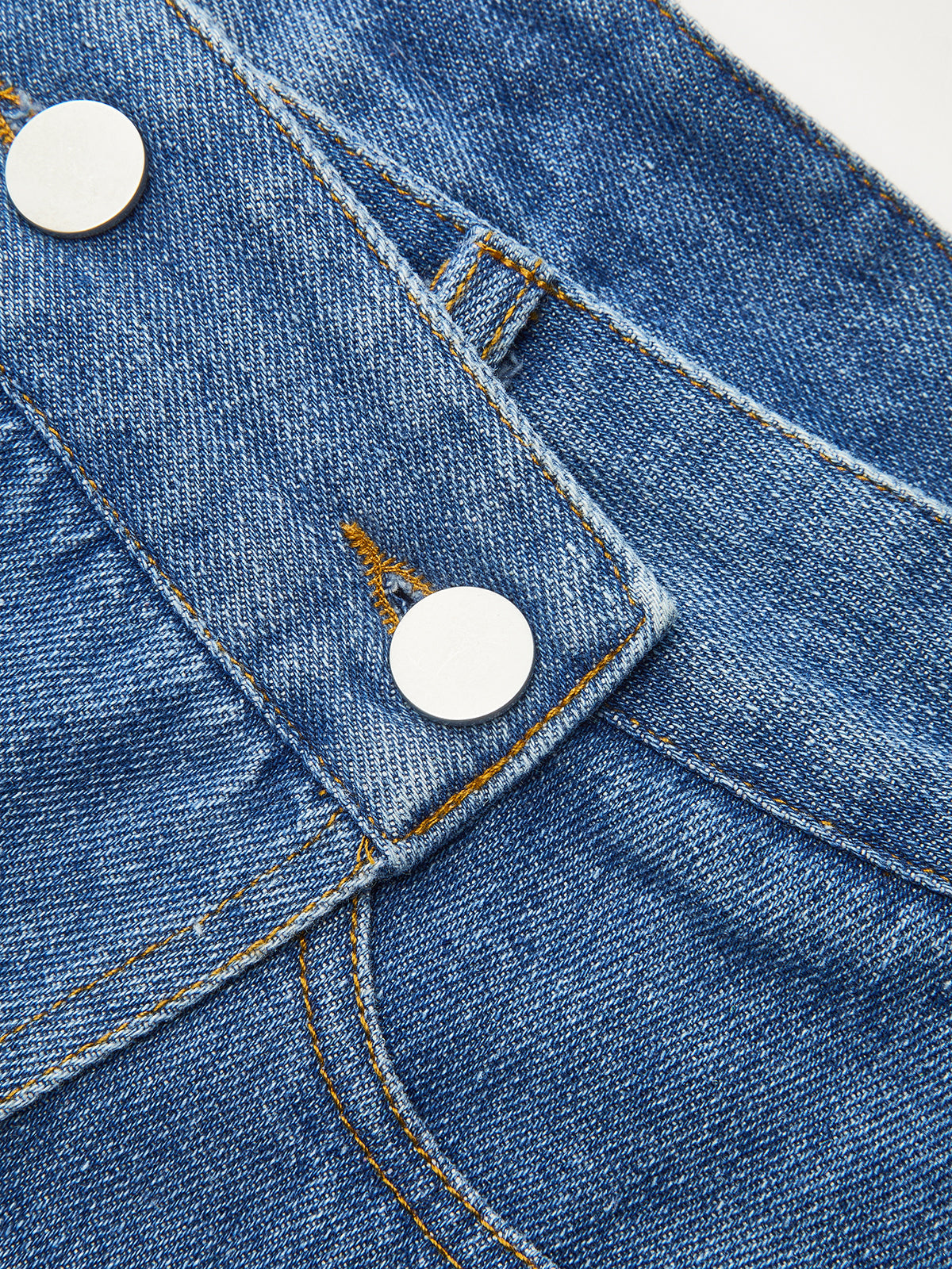 Pocketed Asymmetric Denim Skirt