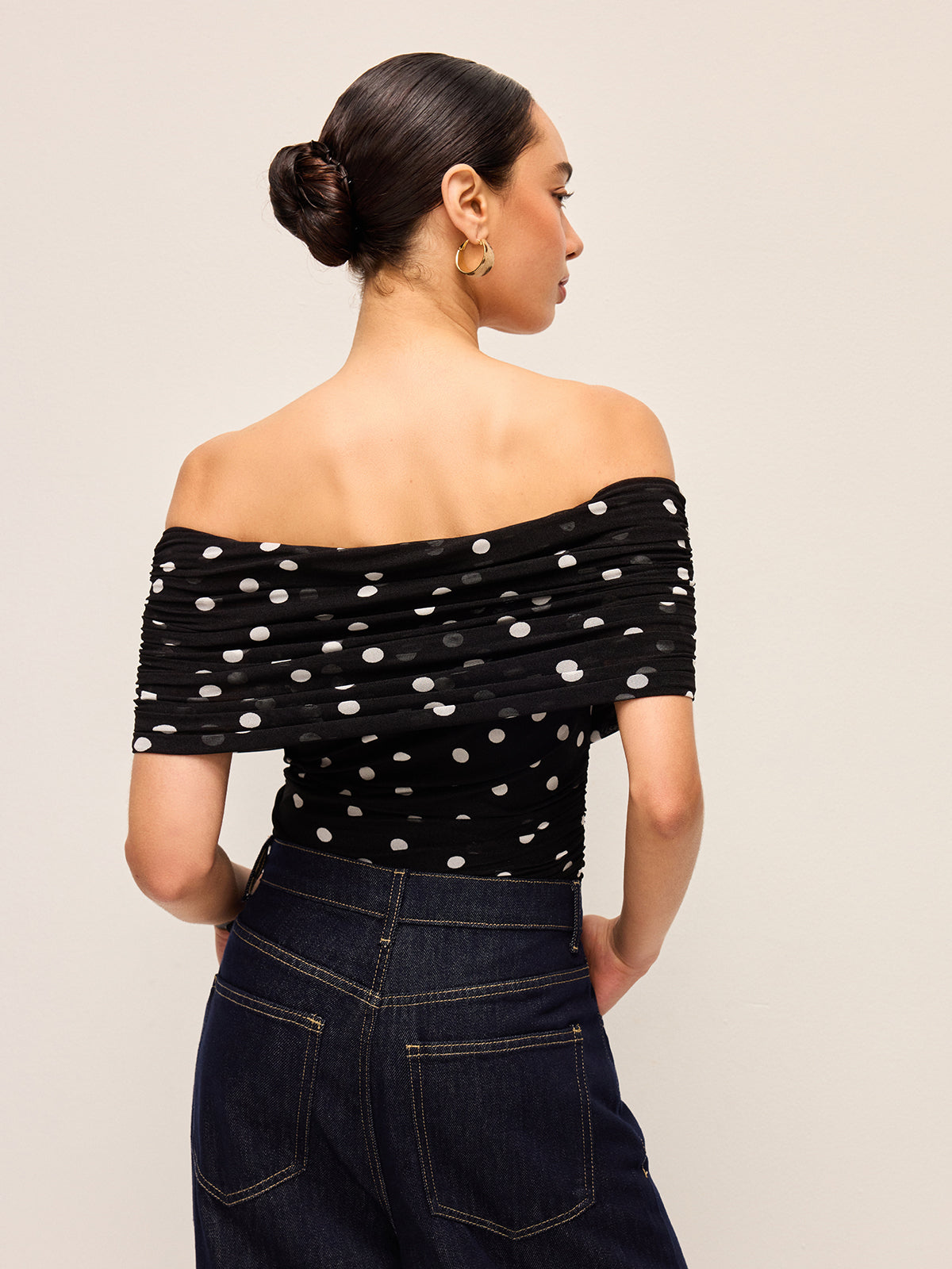 Polka Dot Off-Shoulder Bodysuit