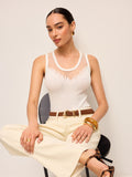 Stricktop mit transparenten Mesh-Details
