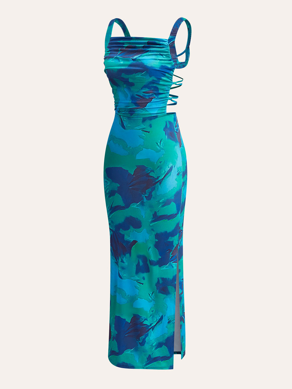 Robe imprimée à dos noué entrecroisé