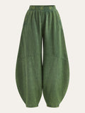 Distressed Weite Plissee-Laternenhose