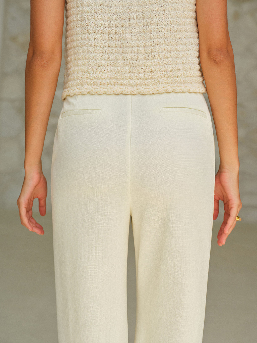 Pantalon taille haute avec poches