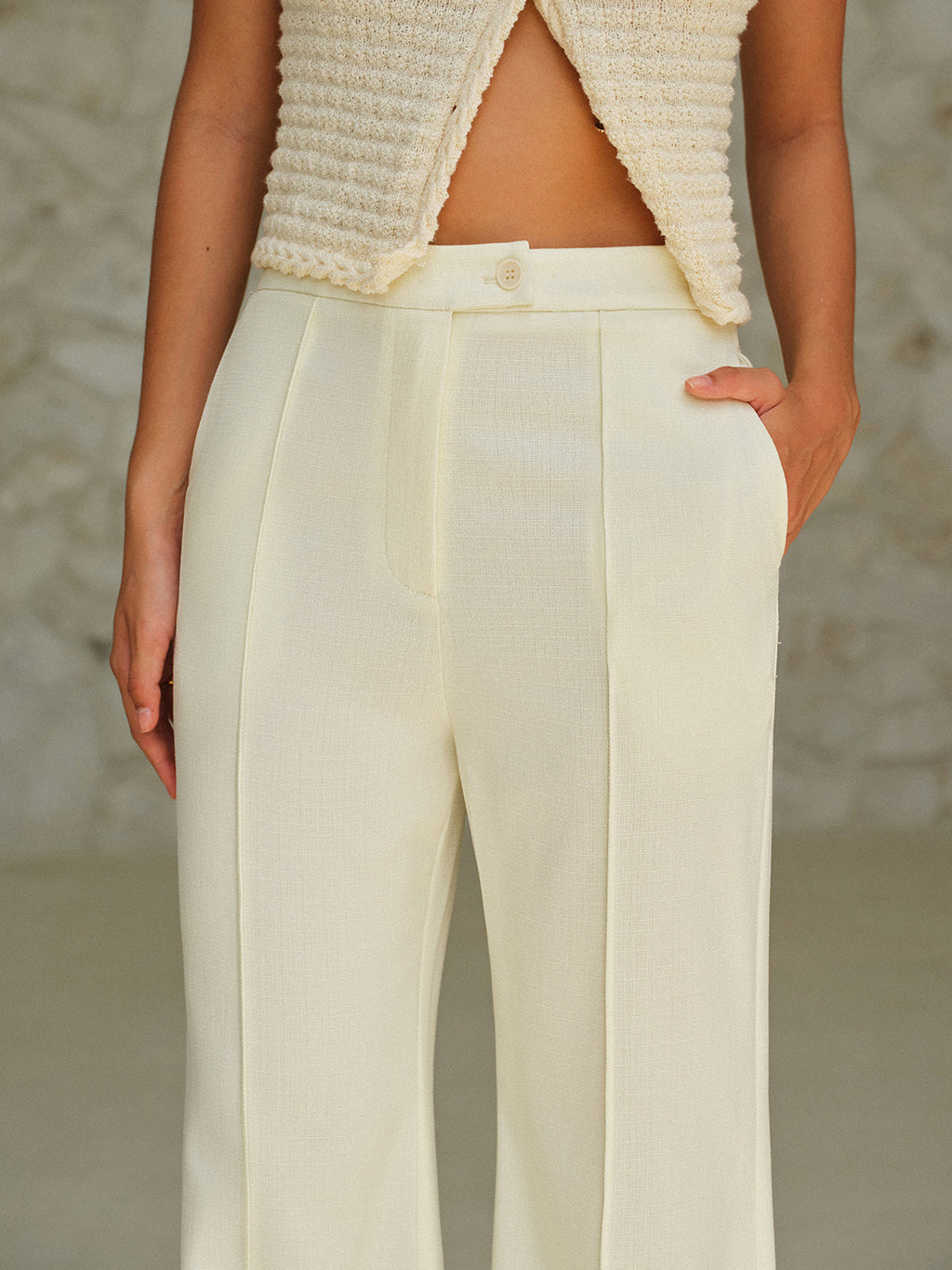 Pantalon taille haute avec poches