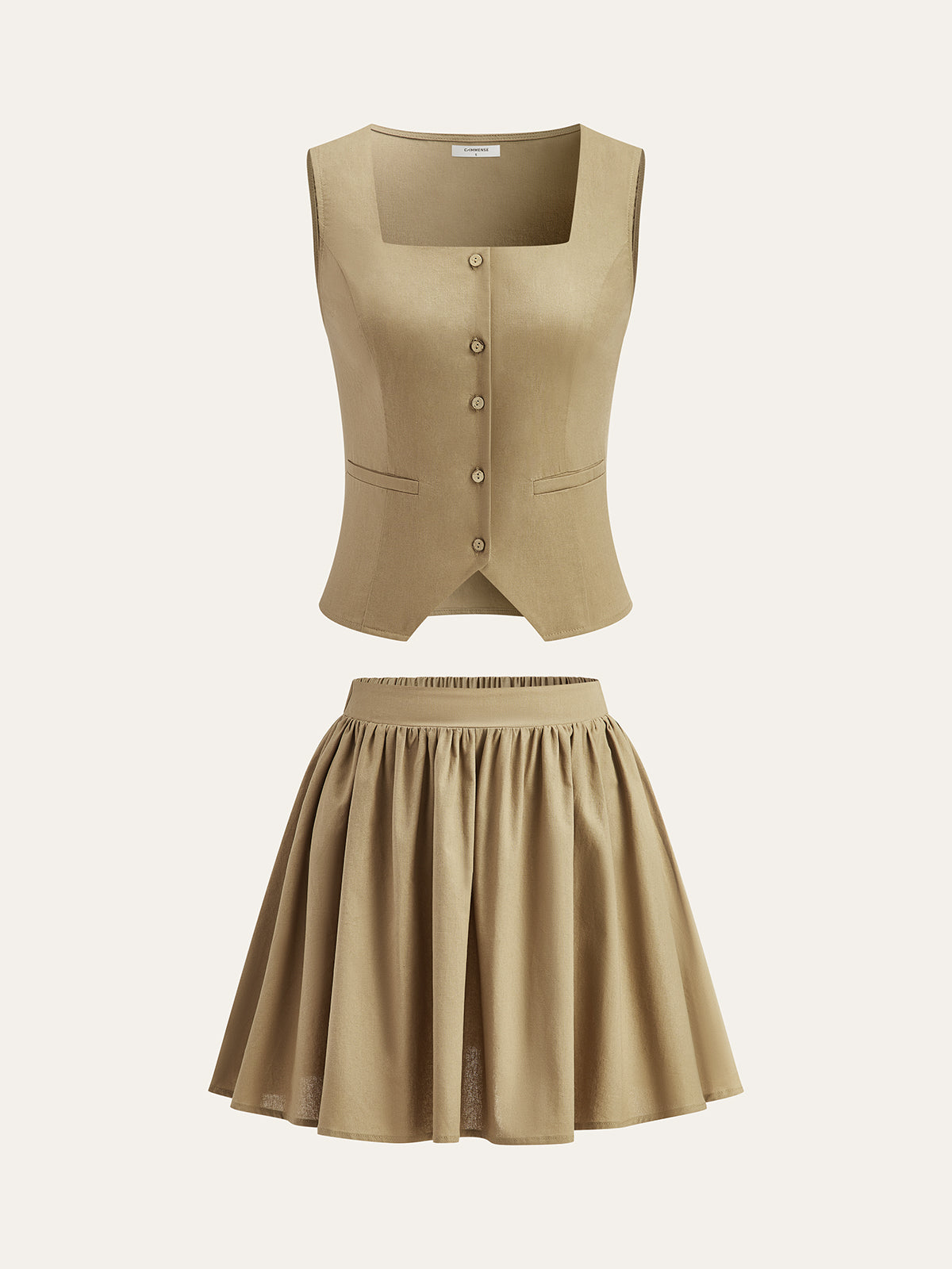 Ensemble jupe en lin et coton 