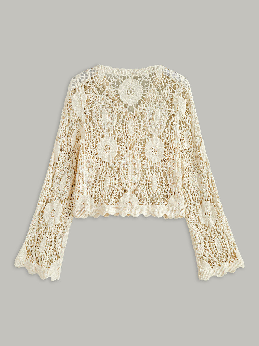Cardigan boutonné en dentelle au crochet