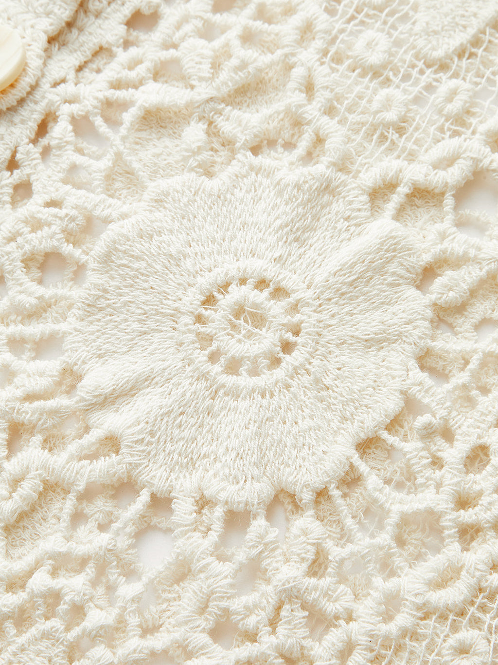 Cardigan boutonné en dentelle au crochet