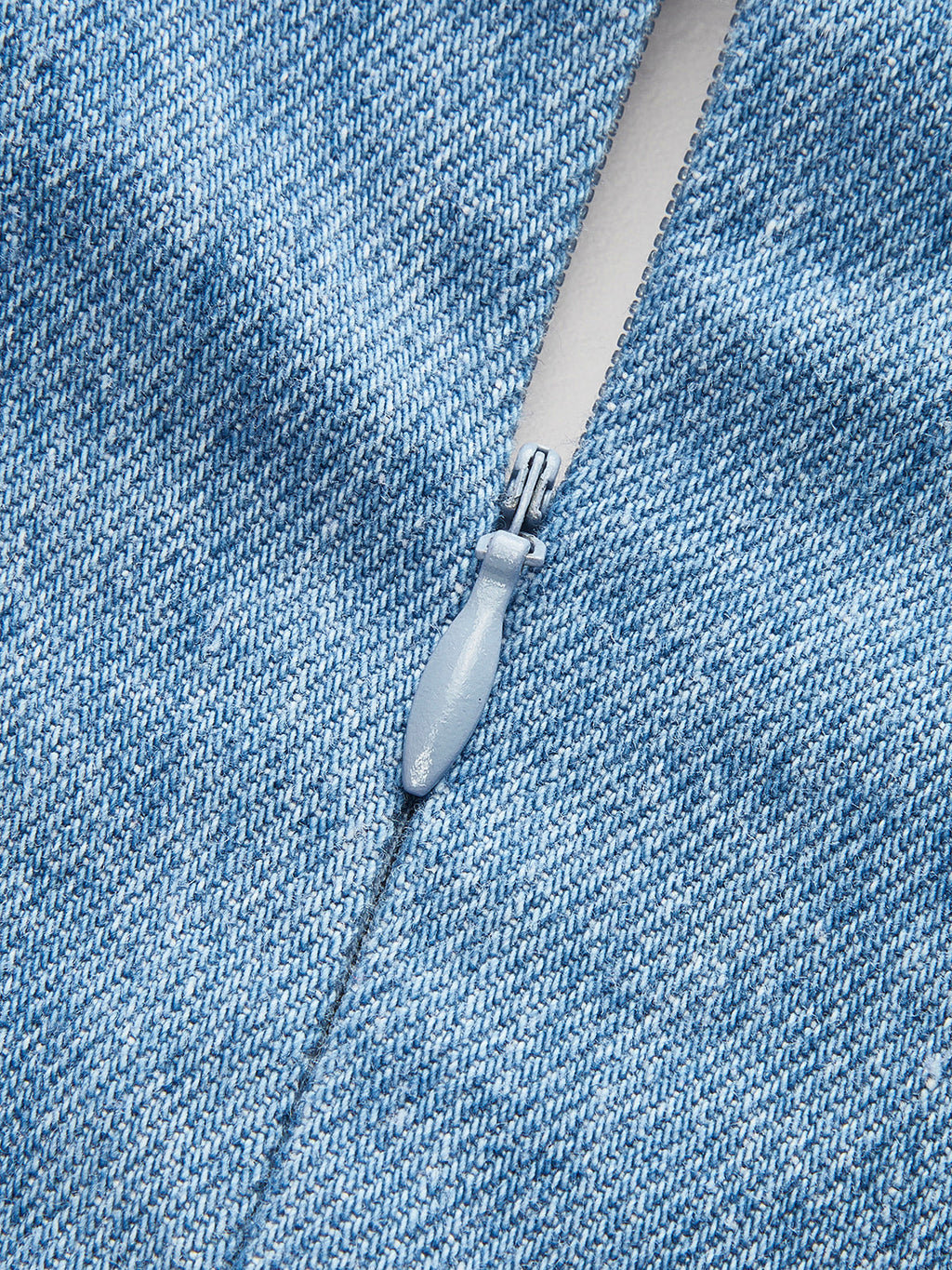 Halter Neck Buckle Detail Denim Dress