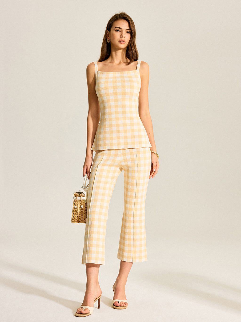 Ensemble pantalon à carreaux vichy