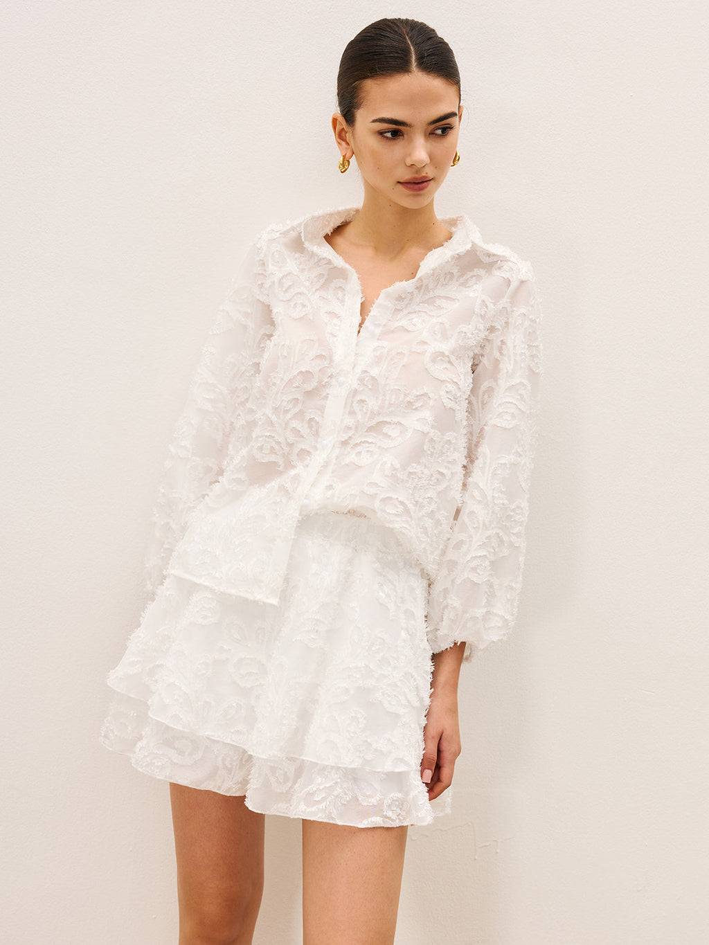 Ensemble court brodé transparent