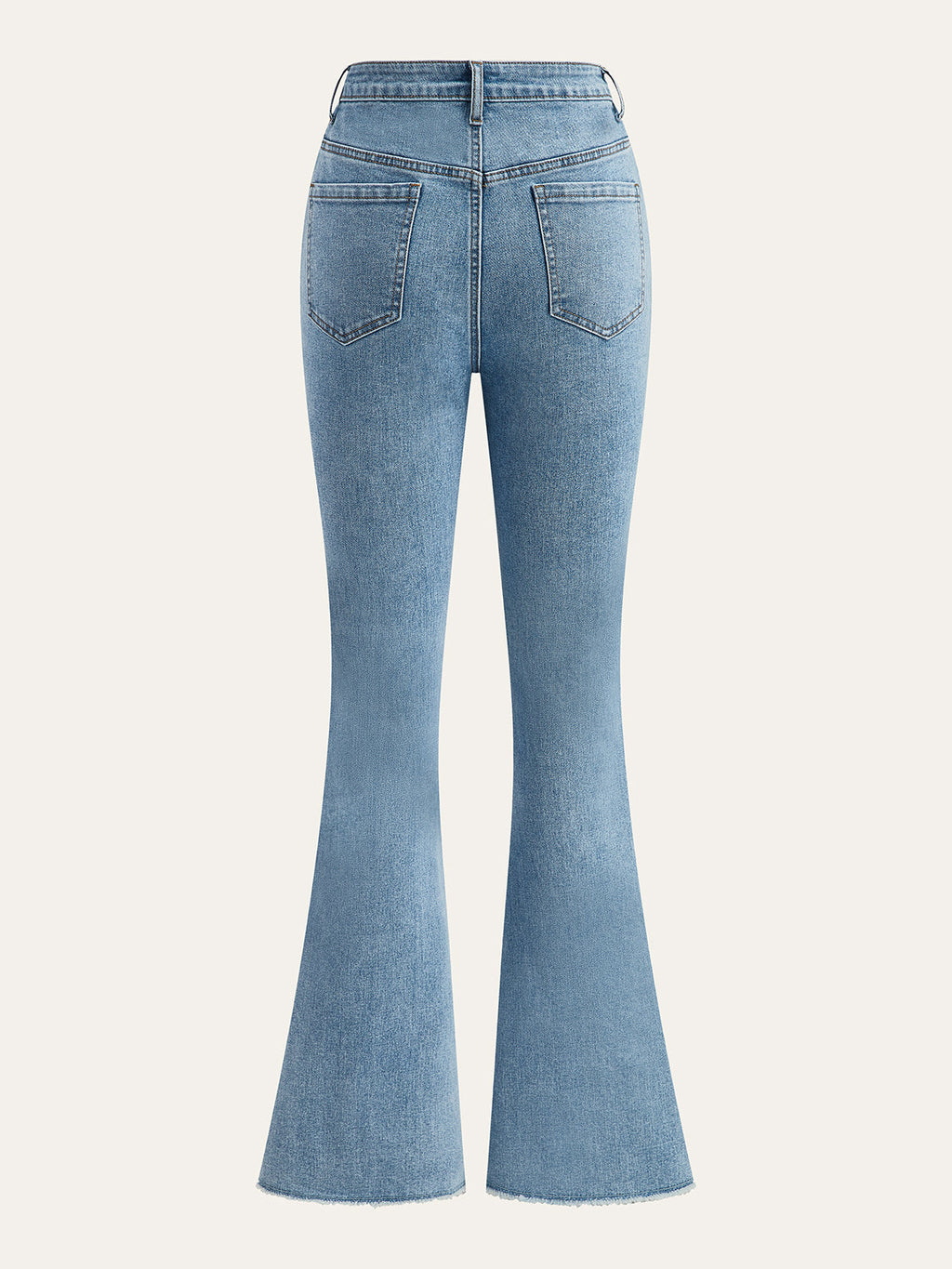 High-Waist-Jeans mit ausgestelltem Bein und Knopfleiste