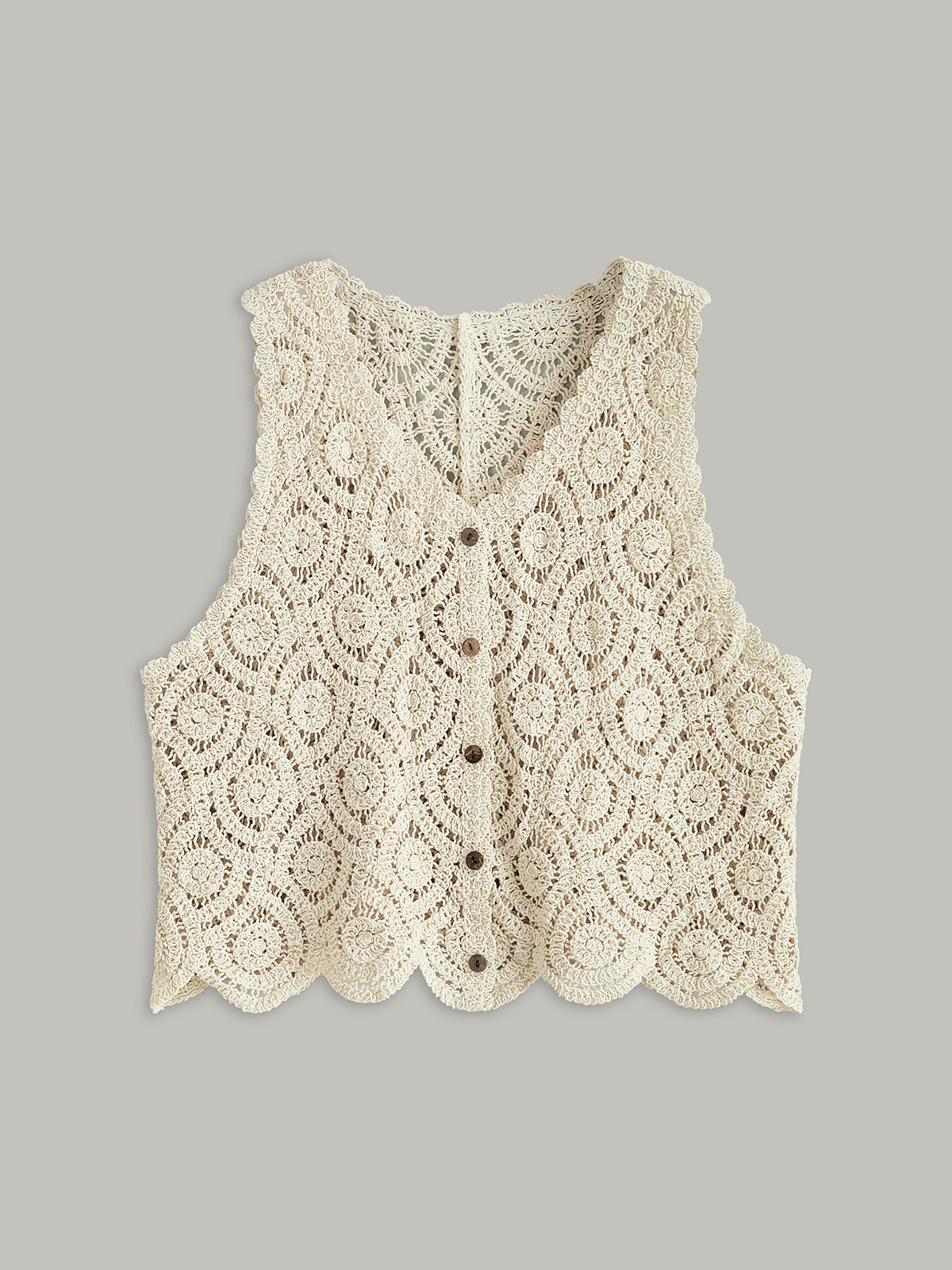 Crochet Button-Up Vest