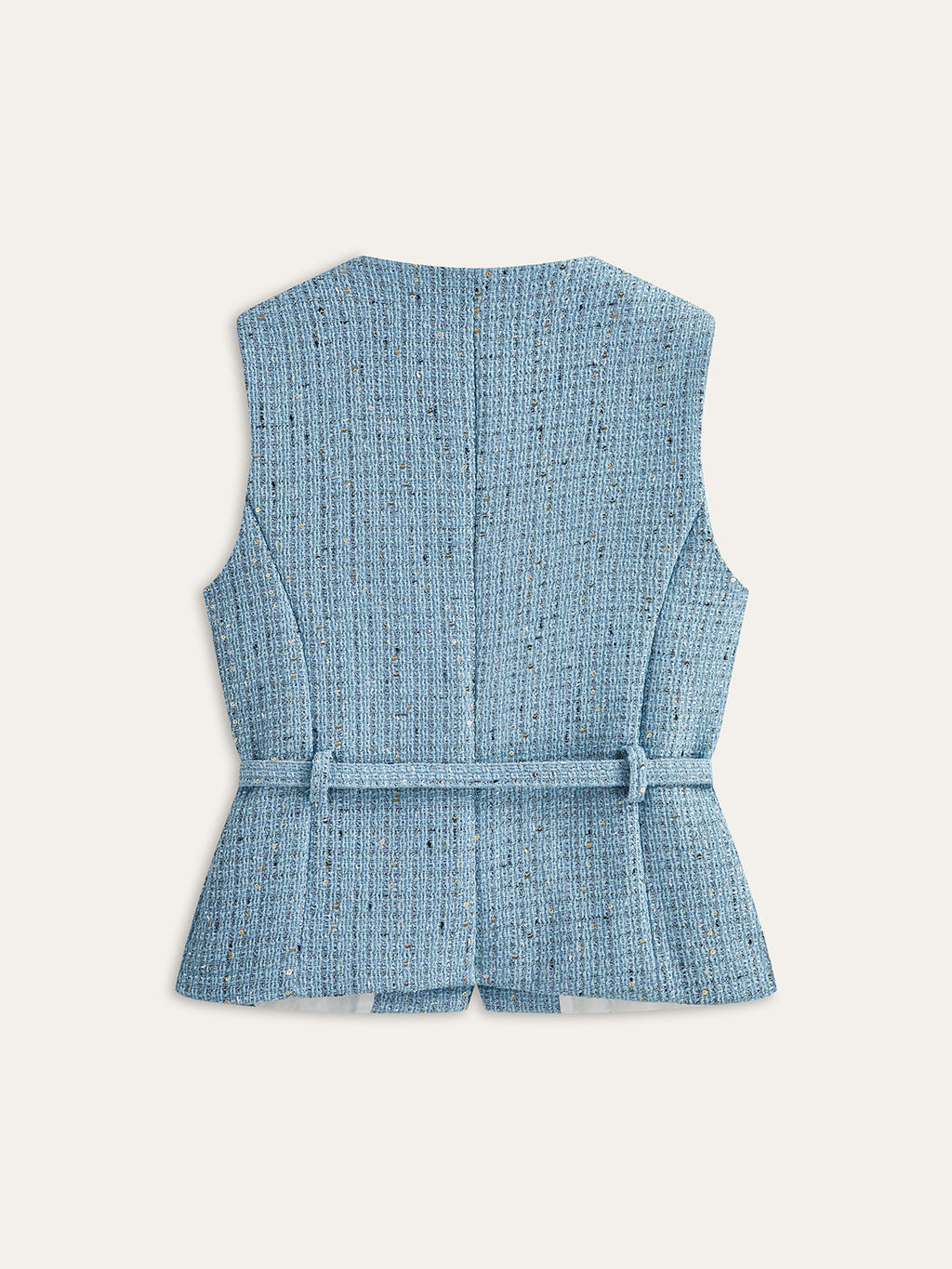Gilet sans manches ceinturé en tweed