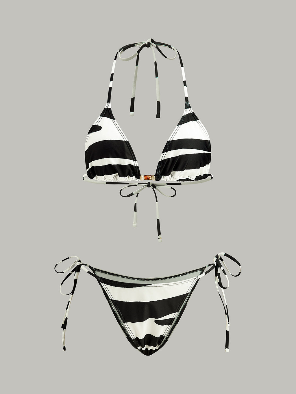 Gestreifter Dreiecks-Bikini-Set