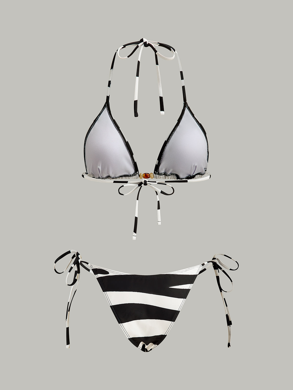 Gestreifter Dreiecks-Bikini-Set