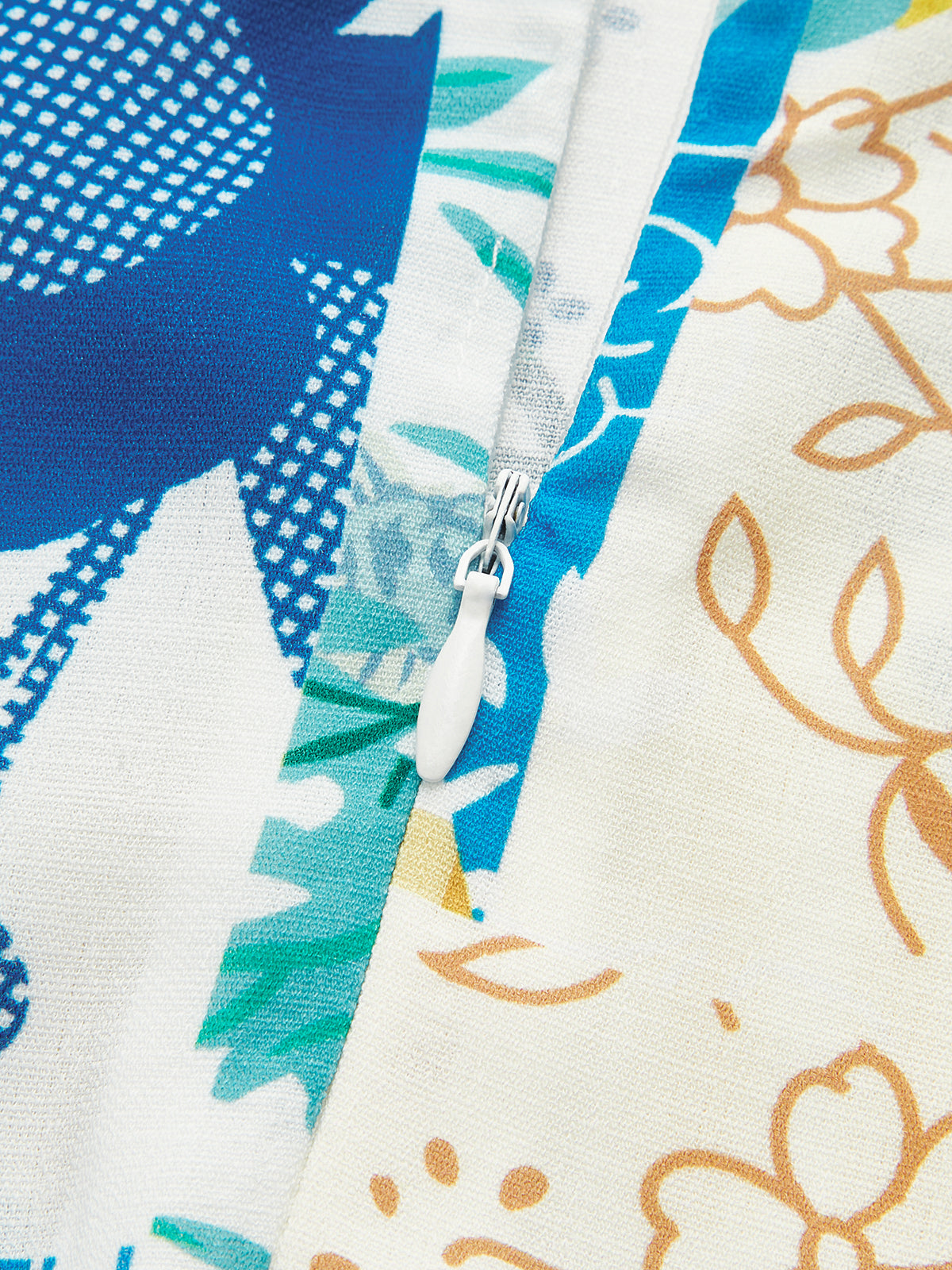 Robe longue à imprimé citronnade et bordure en dentelle 