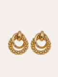 Boucles d'oreilles créoles dorées perlées