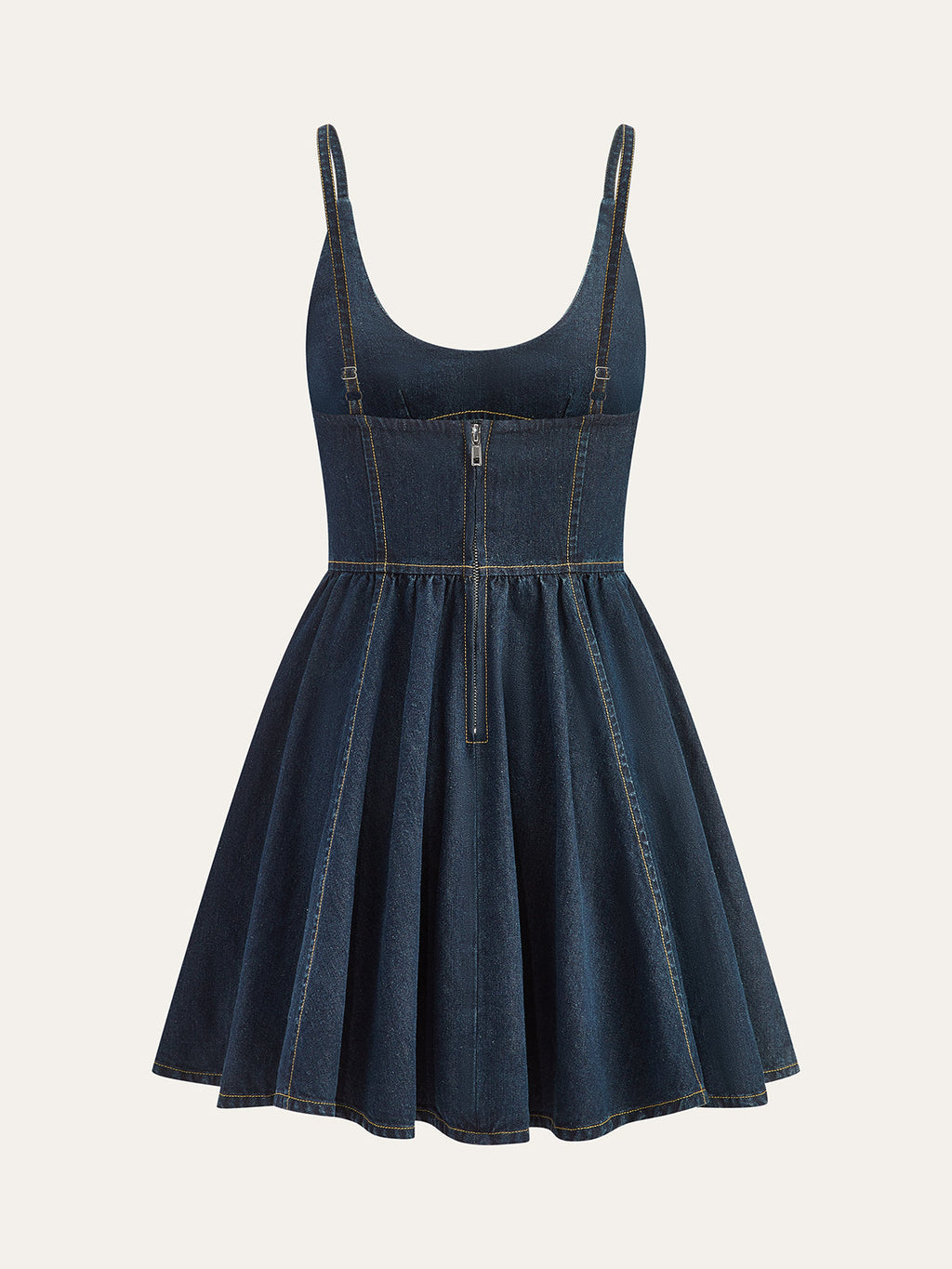 Robe évasée en jean sans dos