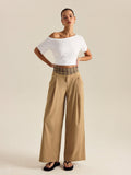 Weite Gingham-Hose mit Taschen
