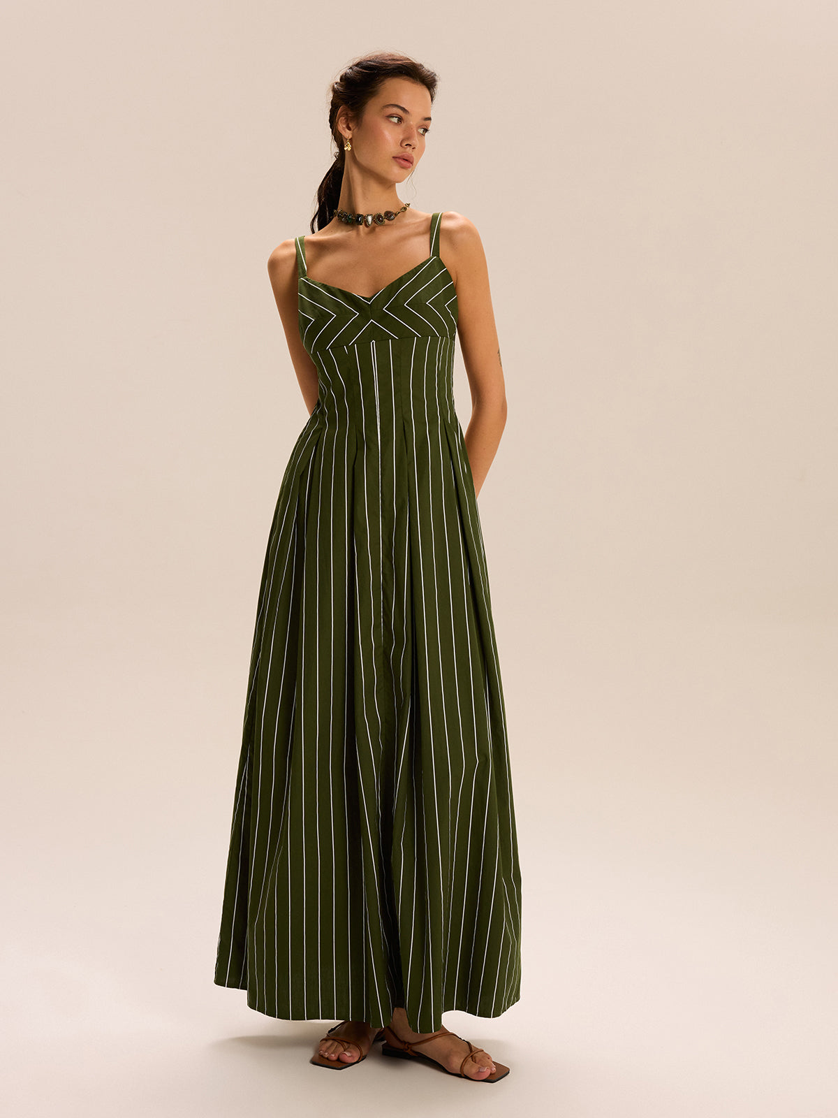 Gestreiftes Maxikleid