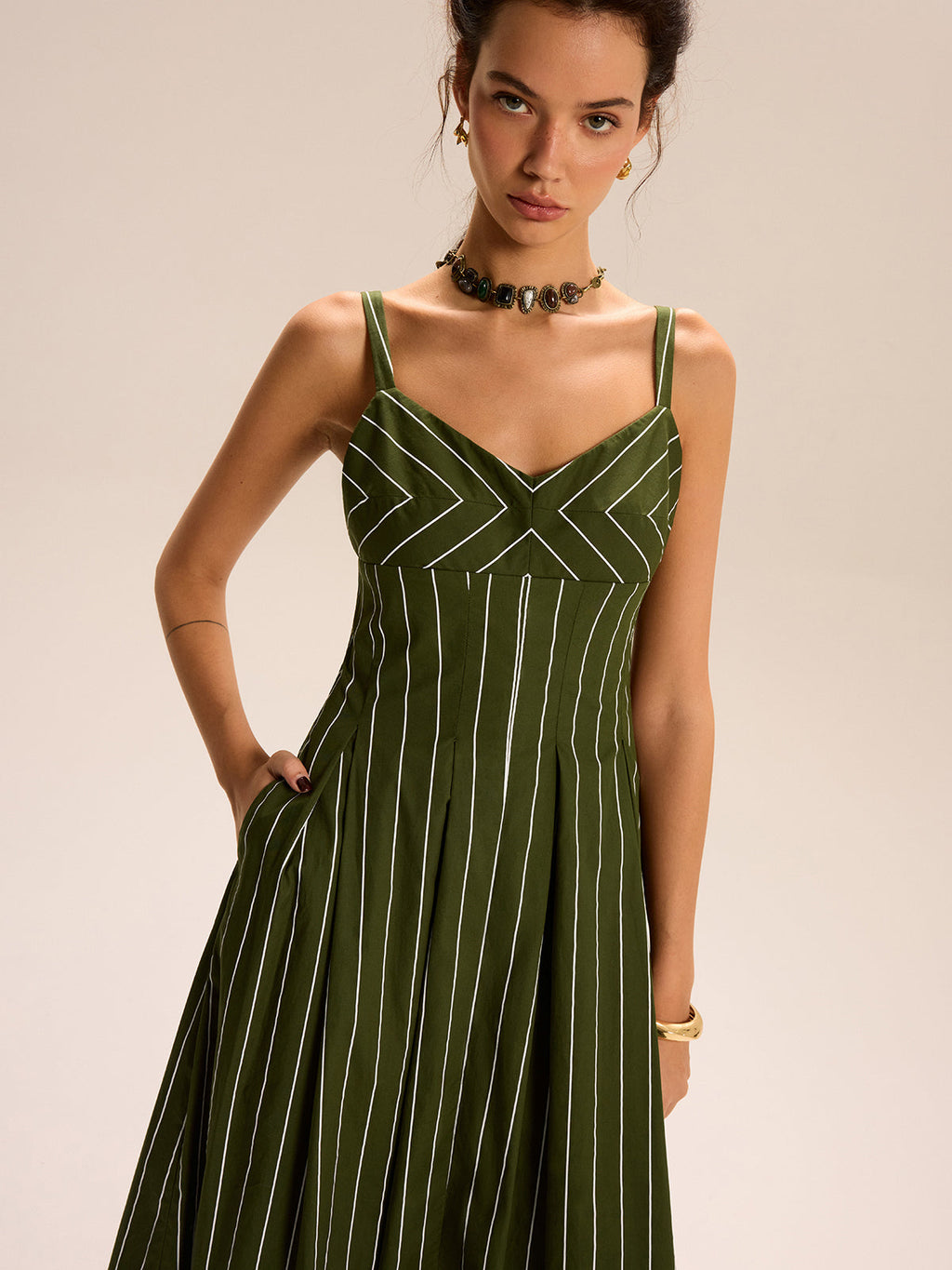 Gestreiftes Maxikleid