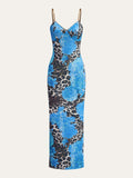 Maxikleid mit Leopardenmuster