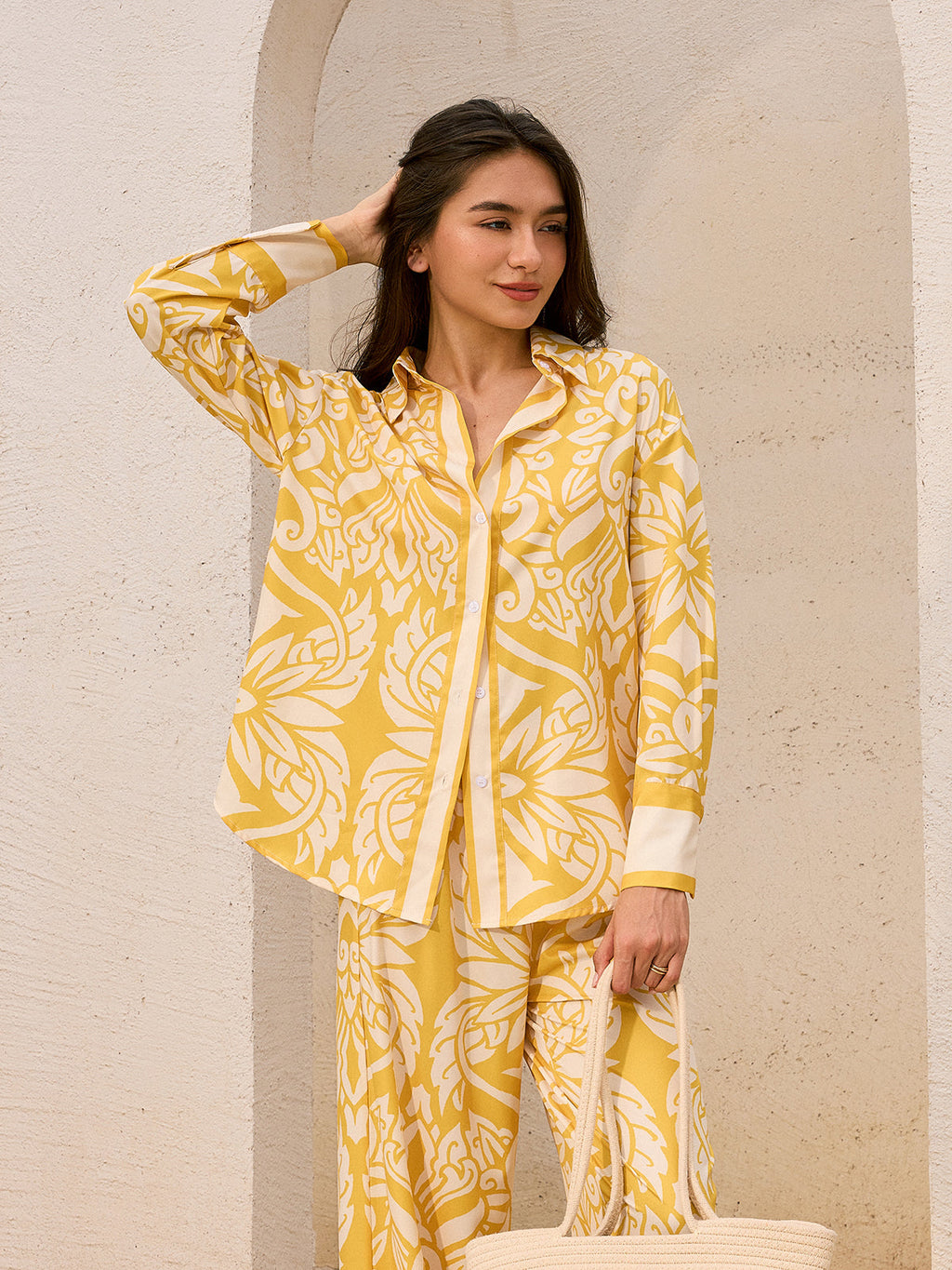Chemise surdimensionnée à motifs
