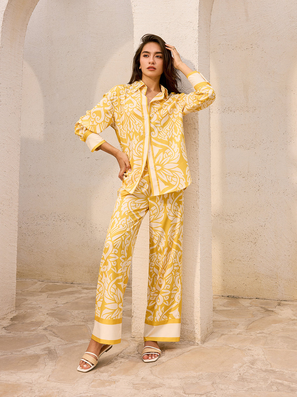 Chemise surdimensionnée à motifs