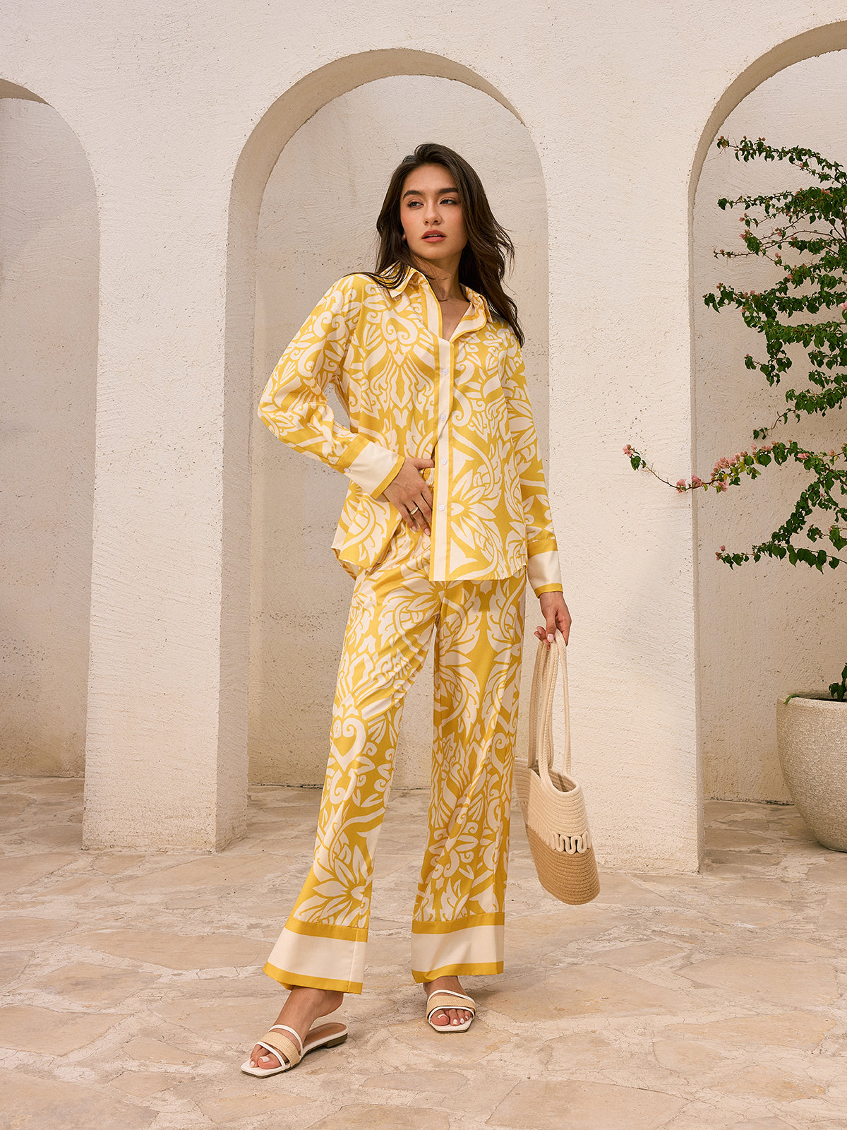Chemise surdimensionnée à motifs