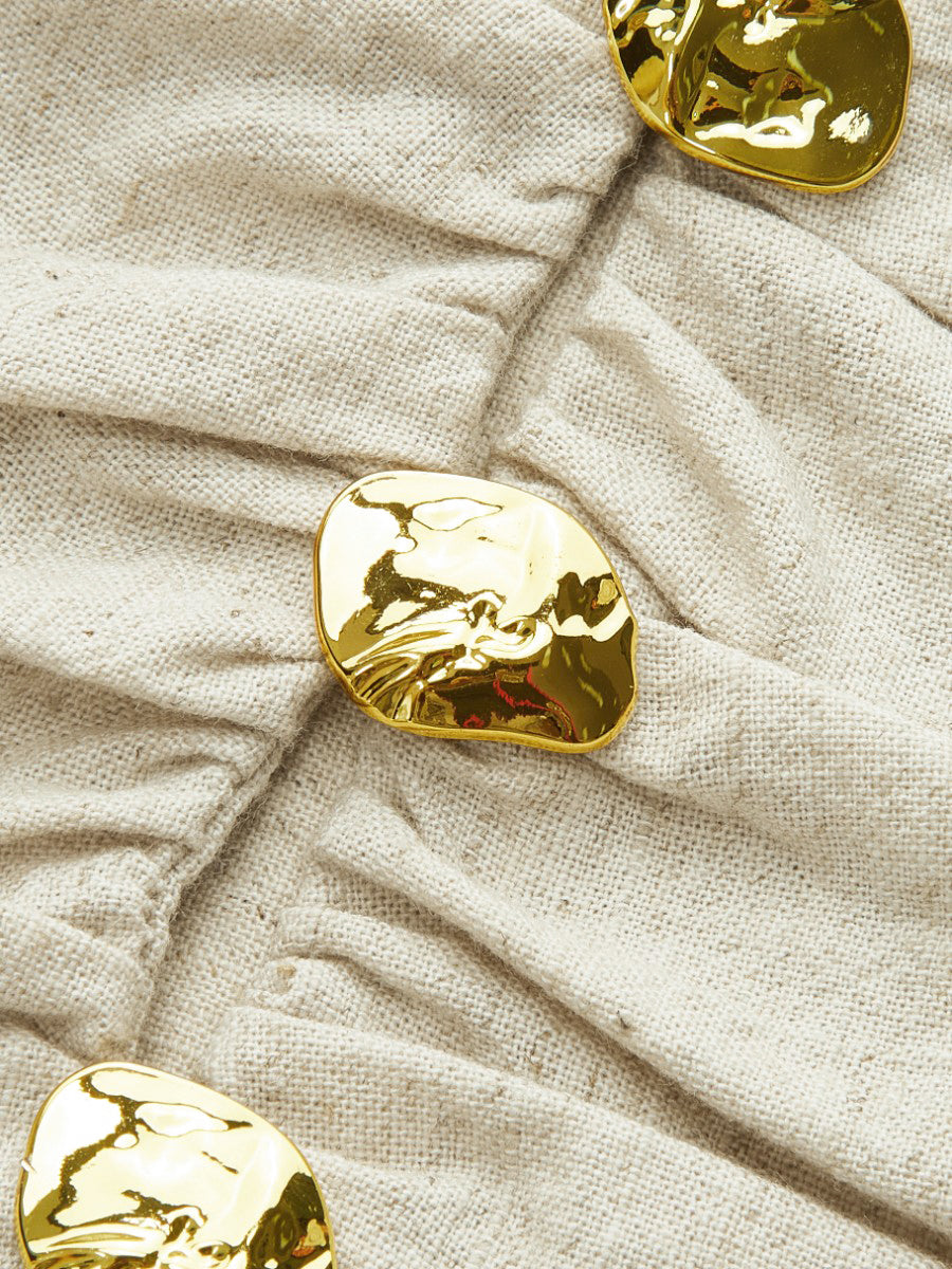 Haut à manches kimono en coton et lin 