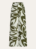 Pantalon large imprimé floral