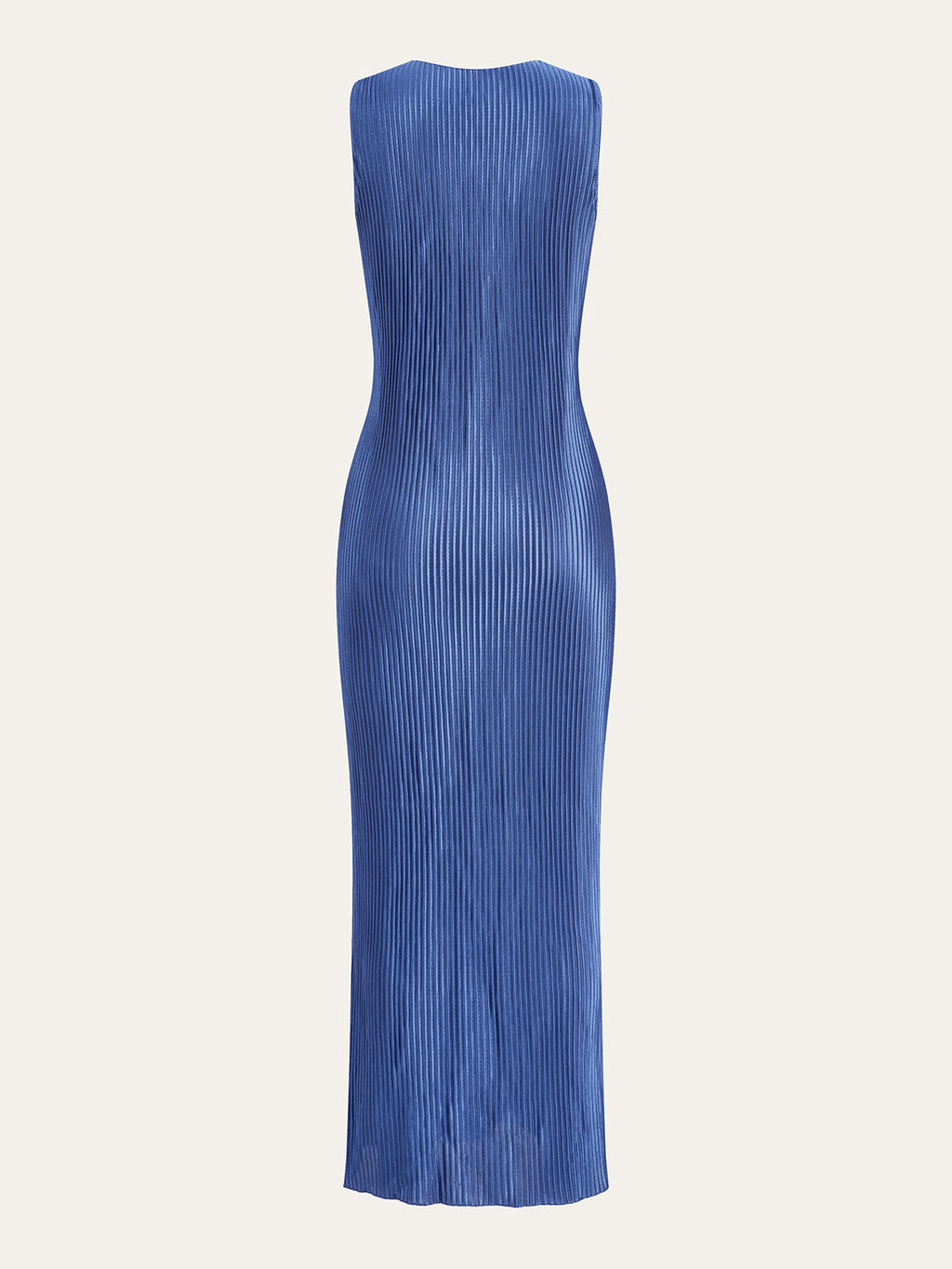 Plissiertes Midi-Kleid mit gedrehter Vorderseite