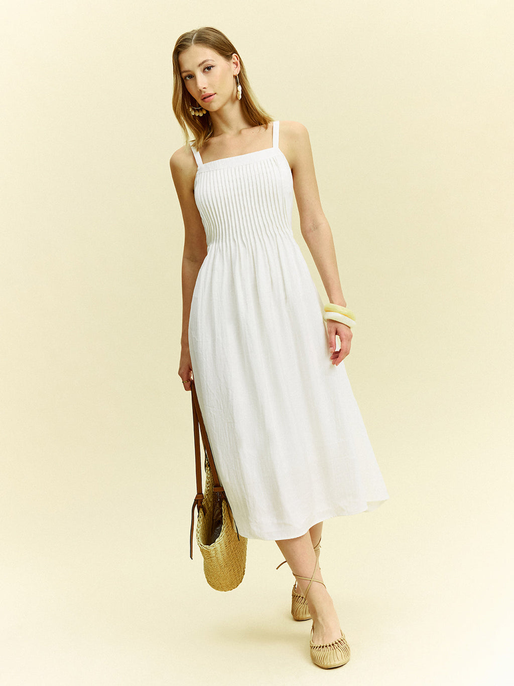 Robe midi plissée
