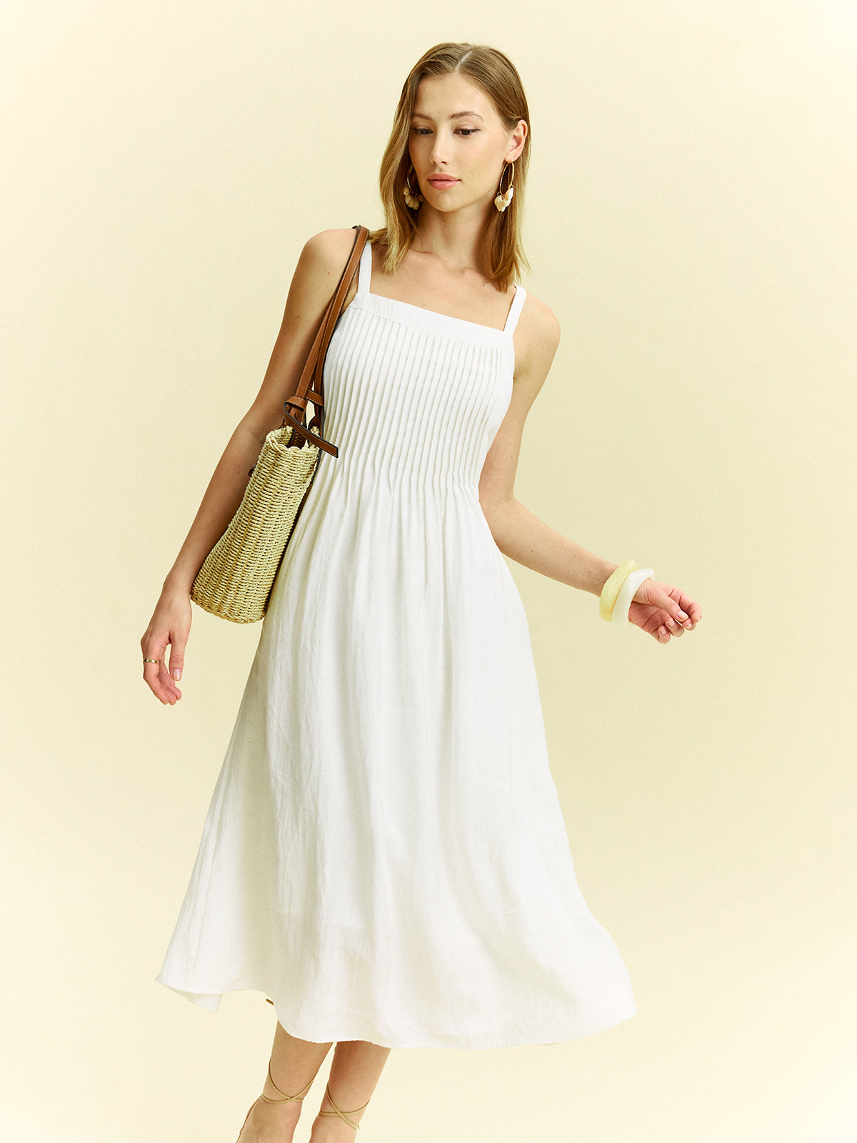 Robe midi plissée