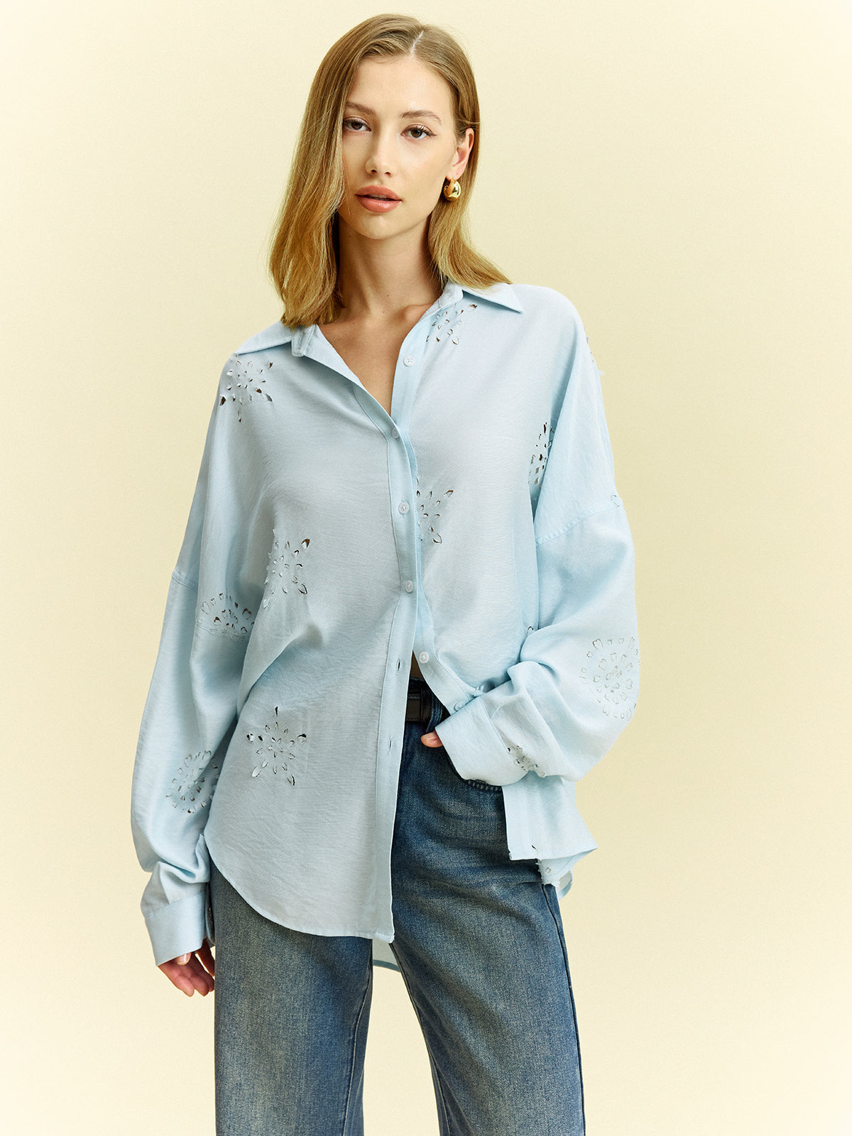 Hemd mit Oversized-Ösendetails