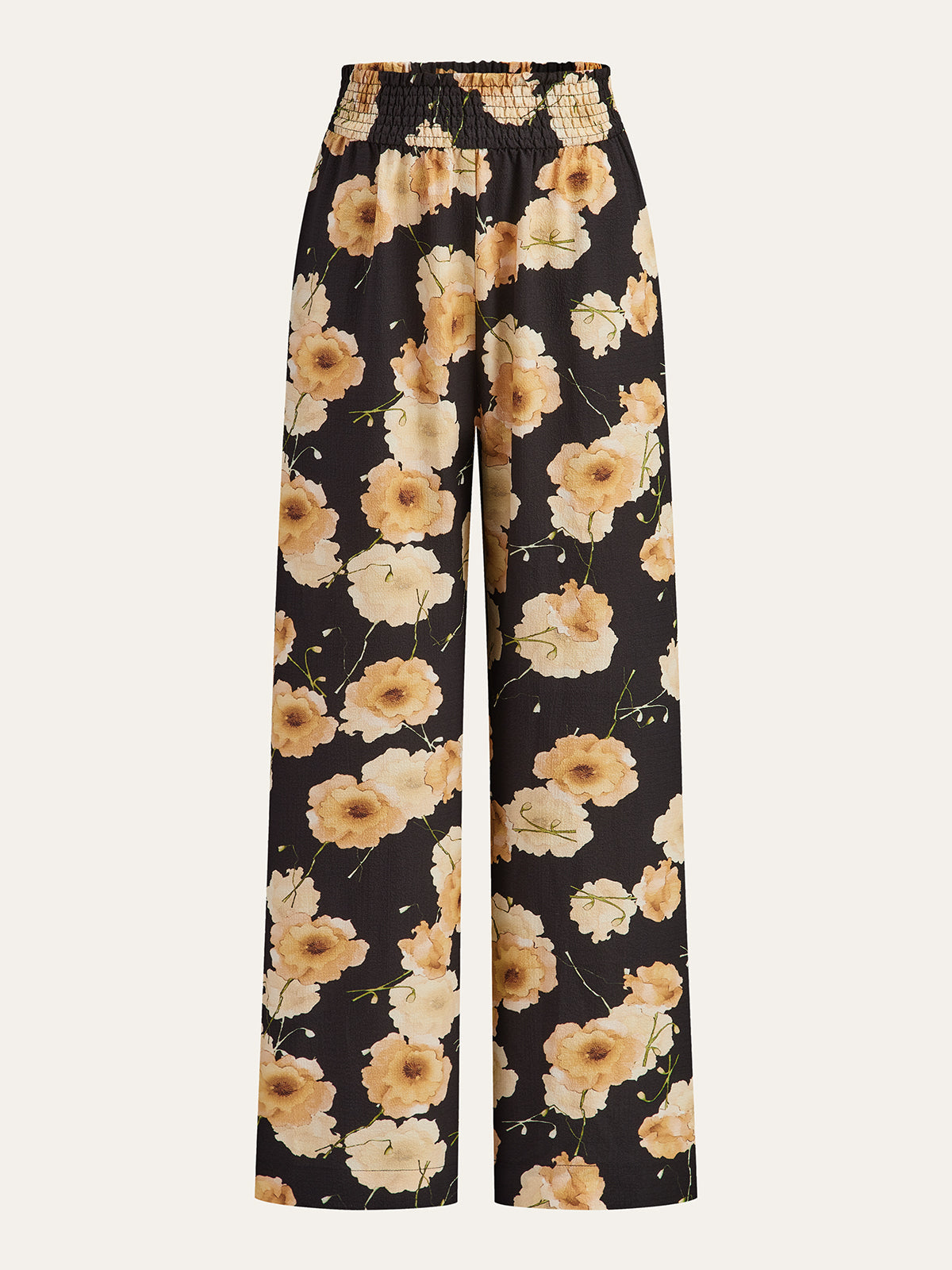 Floral Print Wide-Leg Pants