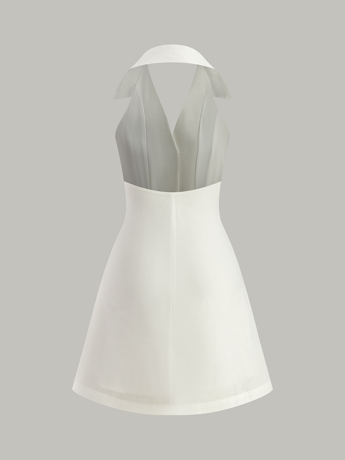 Robe courte boutonnée à col halter 