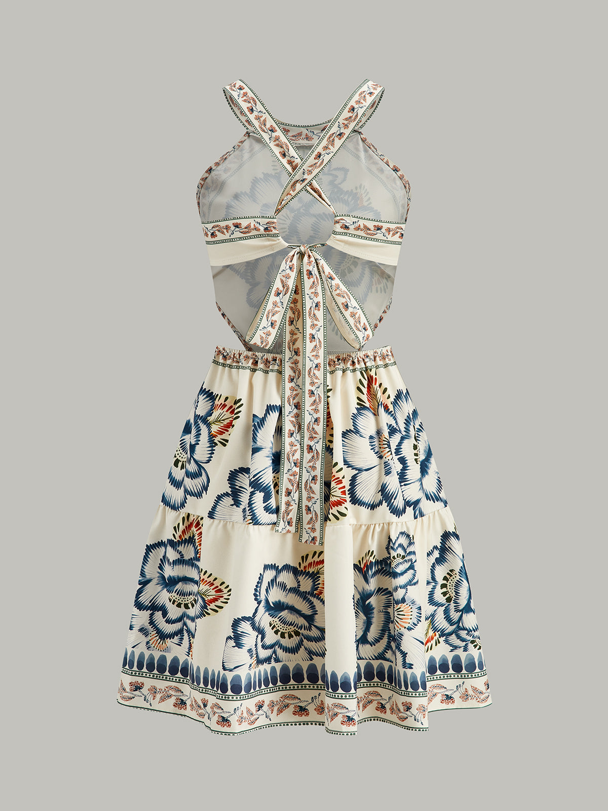 Robe dos nu à imprimé floral 