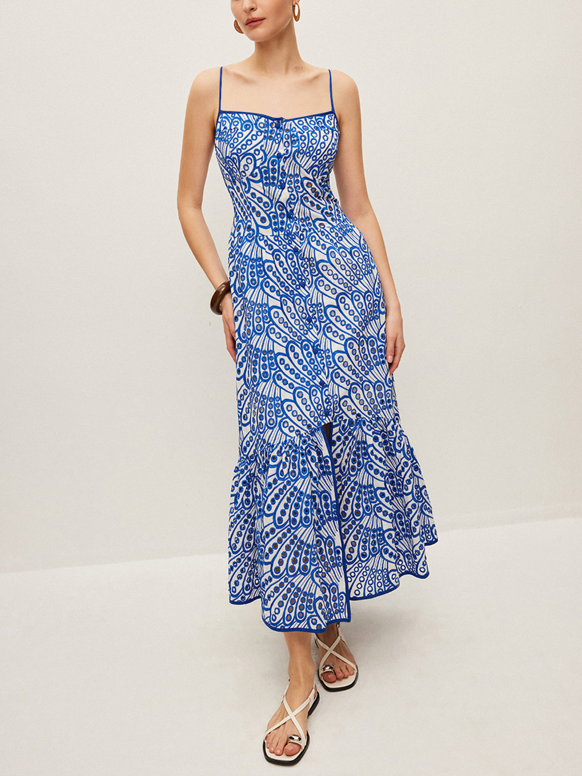 Baumwoll-Cami-Kleid mit Stickerei
