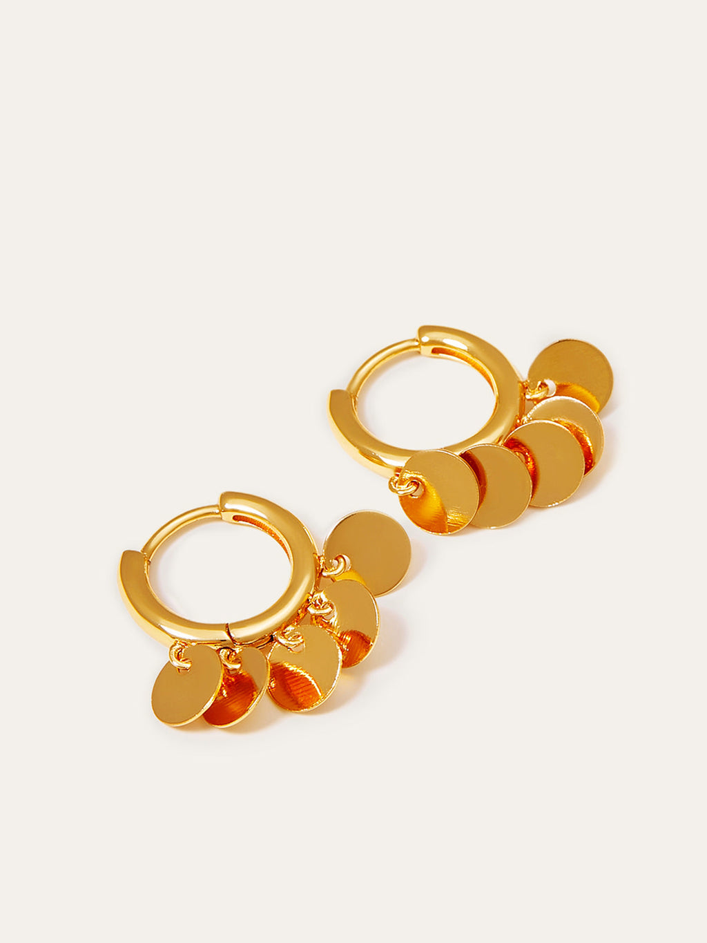 Boucles d'oreilles créoles avec breloques disques suspendues