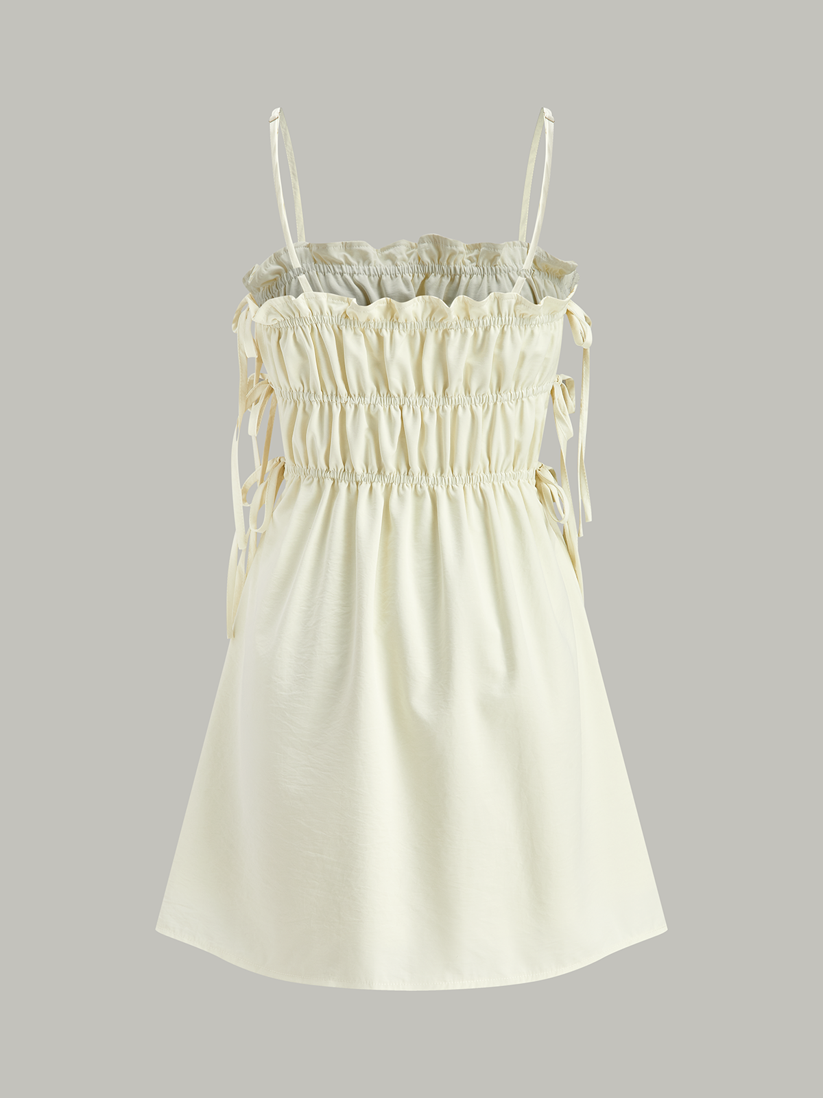 Robe débardeur à taille élastiquée avec cordon de serrage 