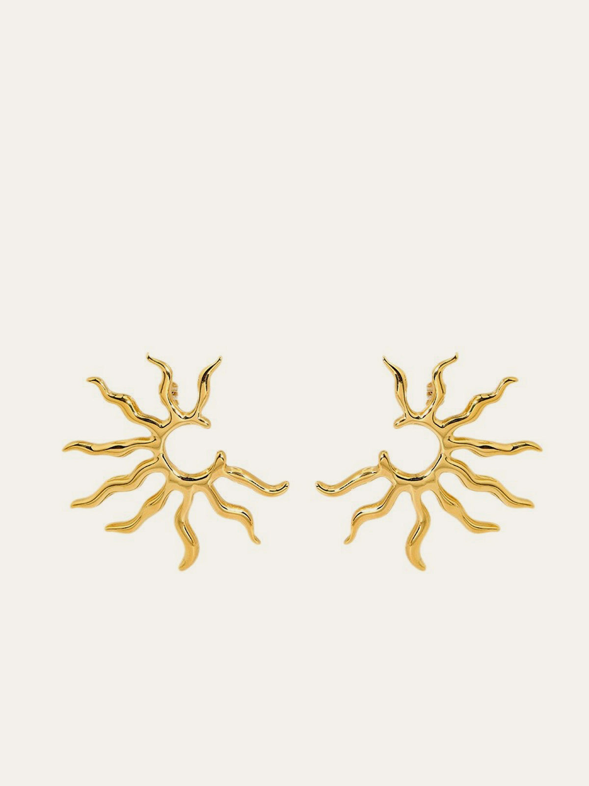 Sonnenstrahl-Ohrstecker aus Gold