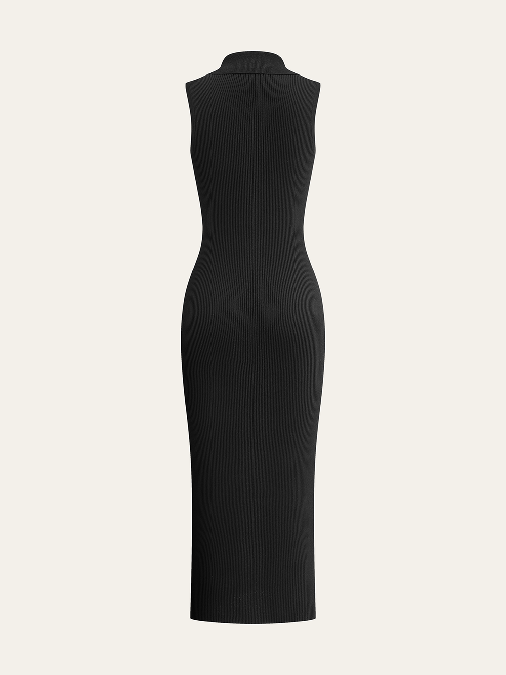 Geripptes Strick-Midi-Kleid mit Knopfleiste