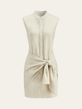 Leinenkleid mit seitlichem Knoten