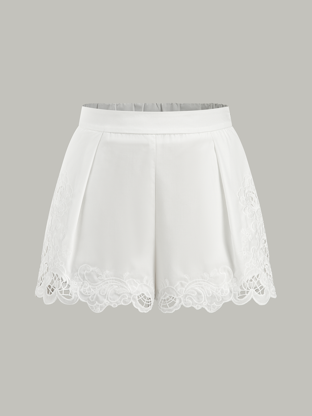 Shorts mit Spitzenborte und mittlerer Bundhöhe