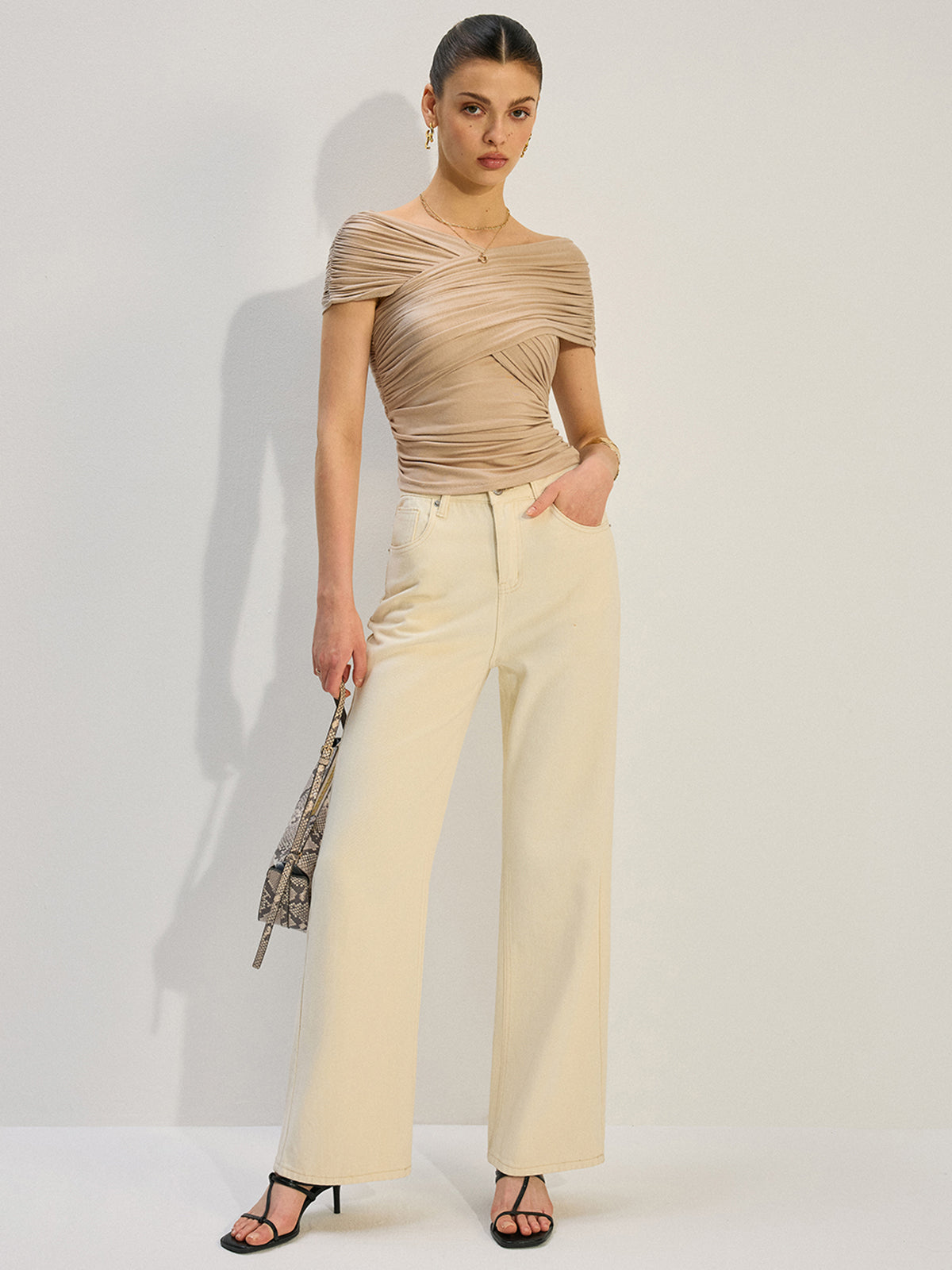 Haut froncé croisé 