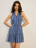 Gestreiftes ärmelloses Kleid