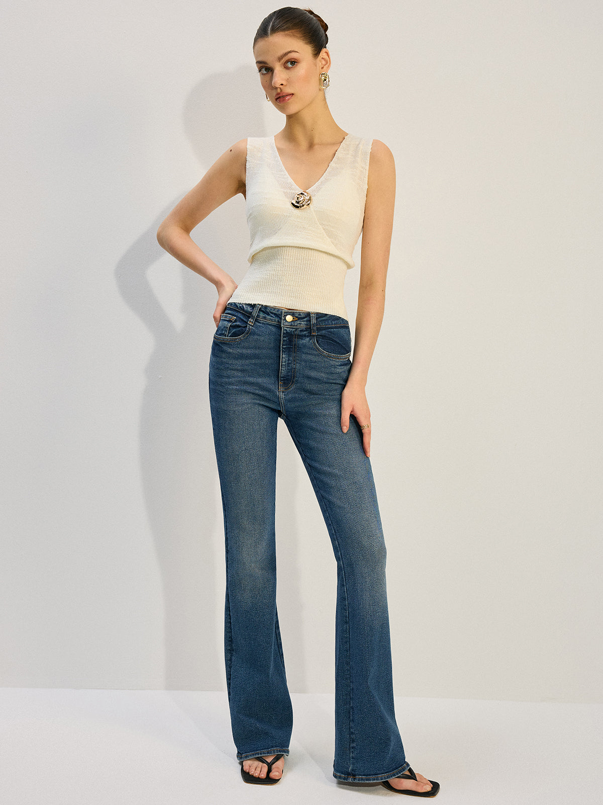 Strick-Tanktop mit Metalldekor