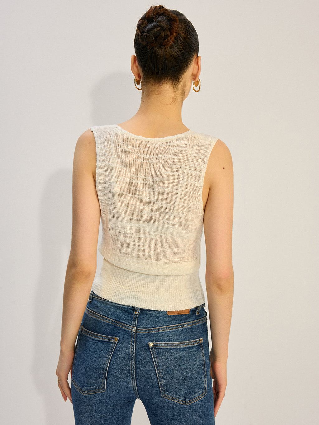 Strick-Tanktop mit Metalldekor